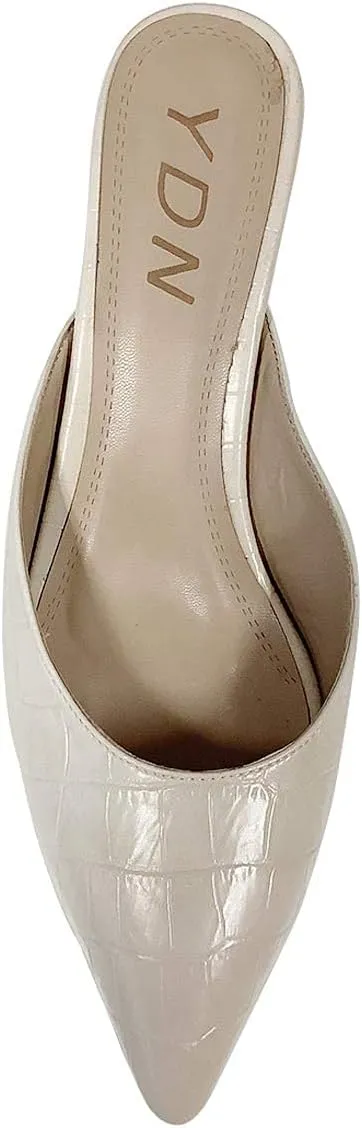YDN Women Classic Pointed Toe Low Mid Heel Loafers Slip on Mules Slide Sandals Kitten Shoes Size 4-15 US