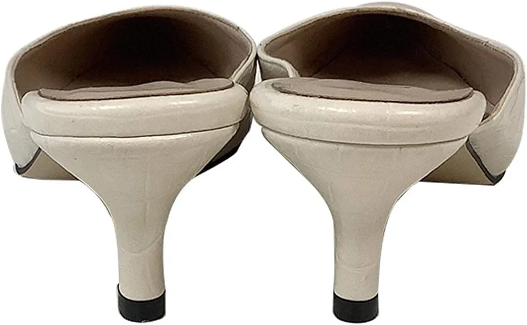 YDN Women Classic Pointed Toe Low Mid Heel Loafers Slip on Mules Slide Sandals Kitten Shoes Size 4-15 US
