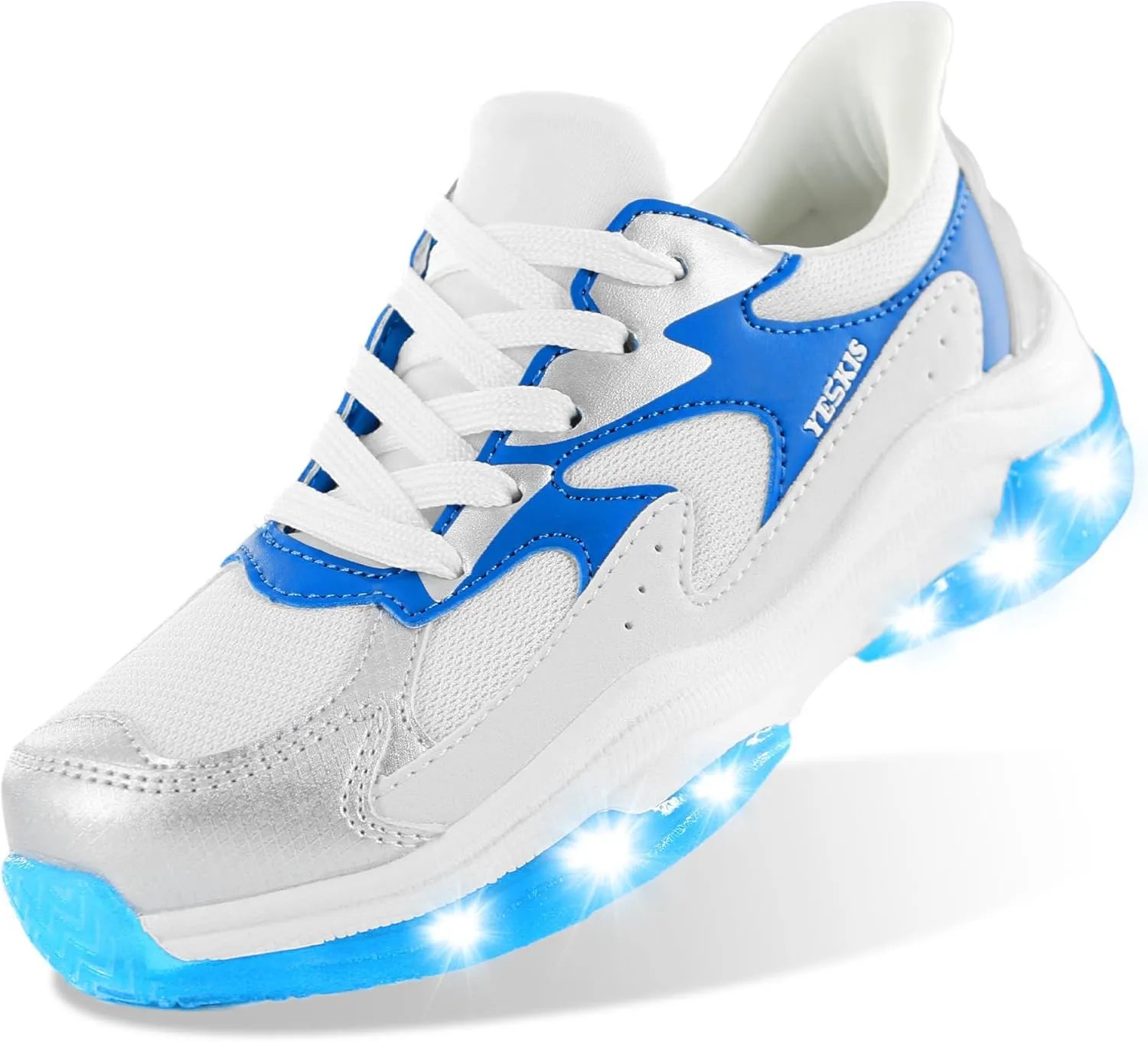 YESKIS Boys Girls Light Up Shoes Kids Lightweight Breathable Mesh Led Flashing Fashion Running Sneakers for Toddler Little Kid