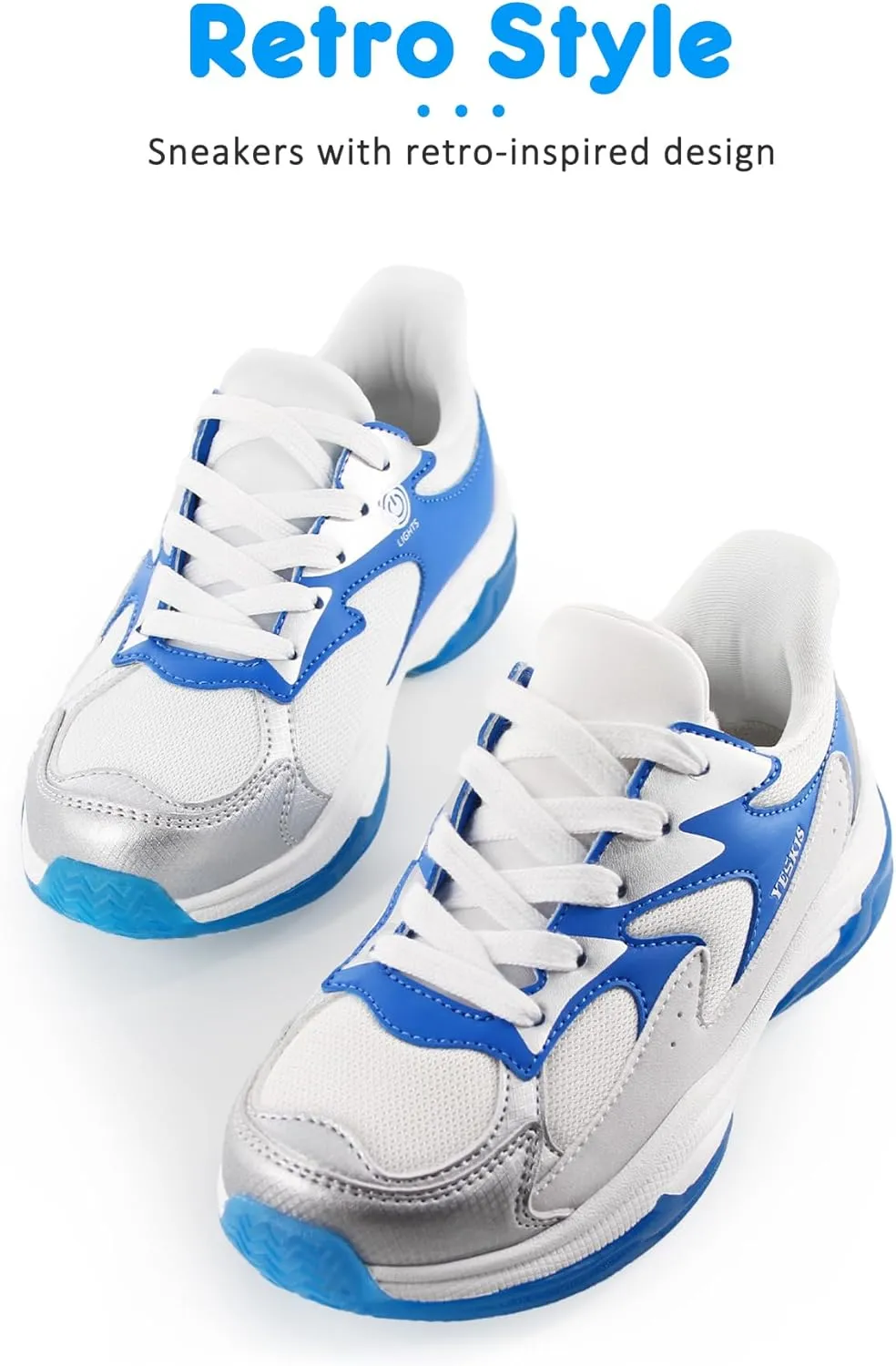 YESKIS Boys Girls Light Up Shoes Kids Lightweight Breathable Mesh Led Flashing Fashion Running Sneakers for Toddler Little Kid