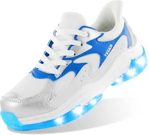 YESKIS Boys Girls Light Up Shoes Kids Lightweight Breathable Mesh Led Flashing Fashion Running Sneakers for Toddler Little Kid