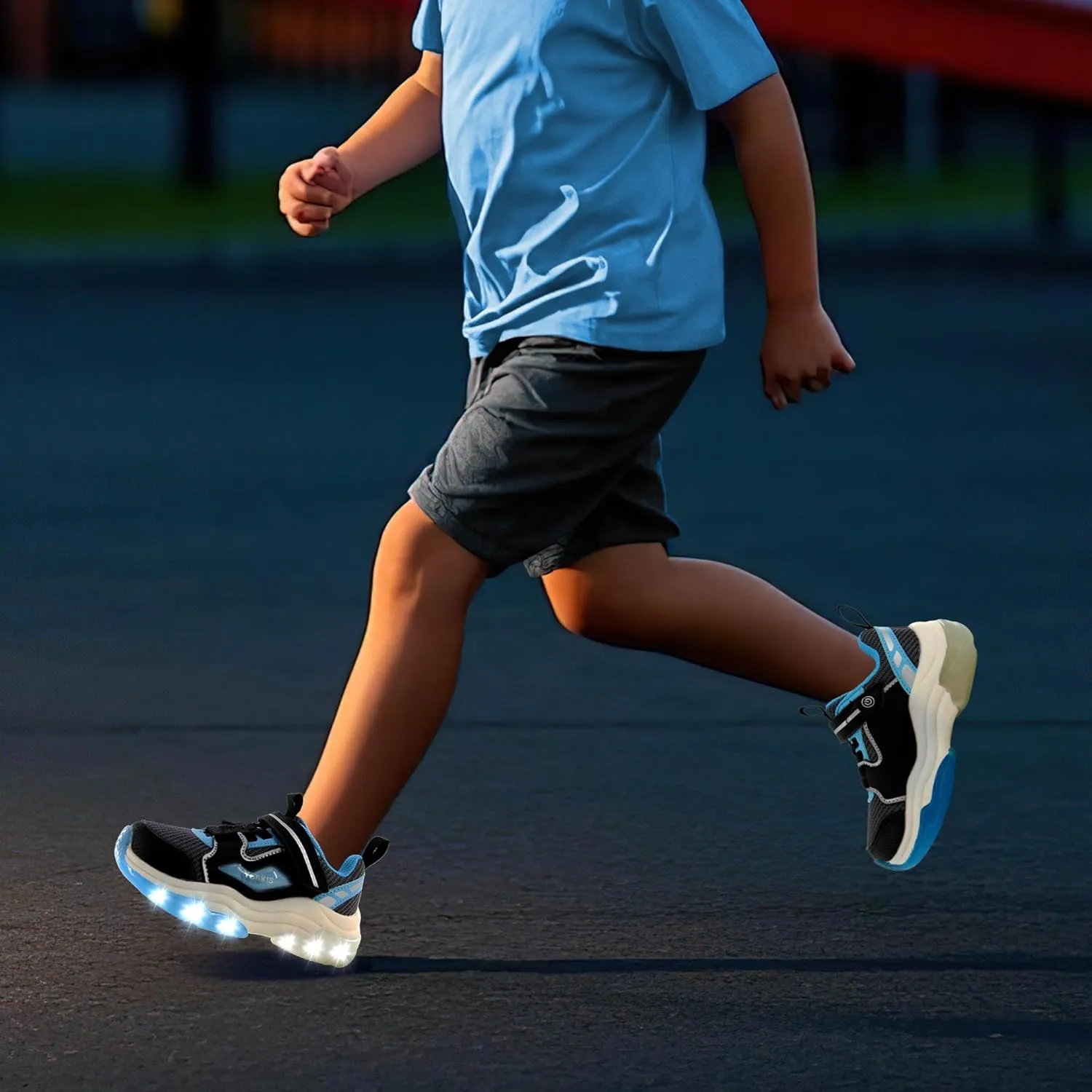 YESKIS Kids Boys Girls Light Up Shoes Lightweight Mesh Breathable Led Flashing FutuVibe Running Sneakers for Little Kid and Big Kid