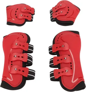 Yosoo Splint Boots for Horses, Sport Boots for Horses Breathable Horse Front Hind Leg Boots Open Front Jumping Tendon Horses Boots Horse Leg Protector Horse Boots for Horse, Red