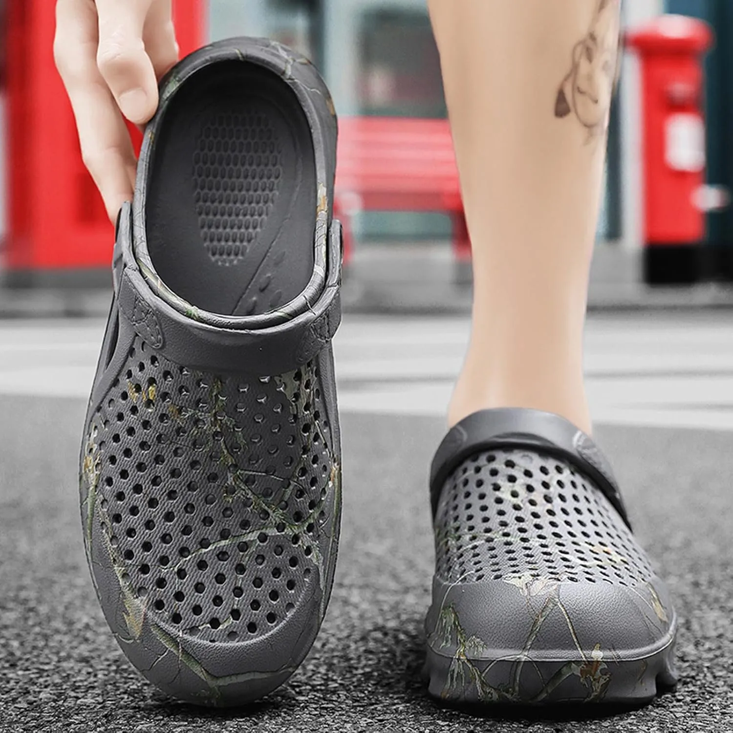 YUKTOPA Mens Garden Clogs Mules Anti-Slip Water Shoes Breathable Sandals Outdoor Beach Shower Slippers