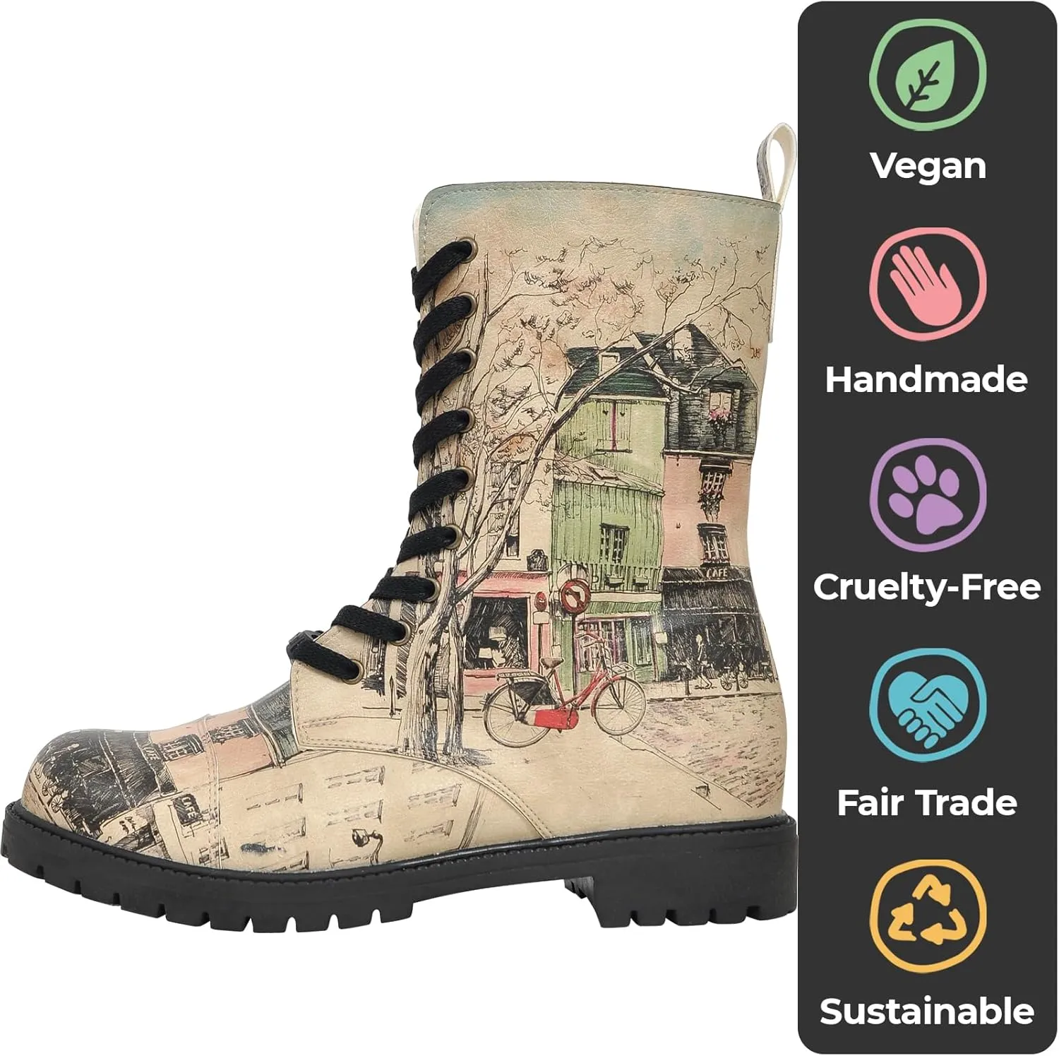 Zipsy Boots for Women - Handmade and Vegan Leather Mid Calf Boots for Women