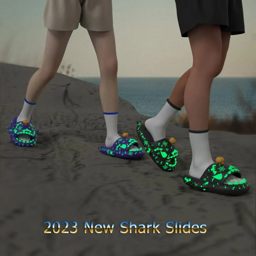 Zureto Shark Slides Slippers, Novelty Cloud Shark Slippers, Anti-Slip Quick Drying Shark Sliders, EVA Starlight Shark